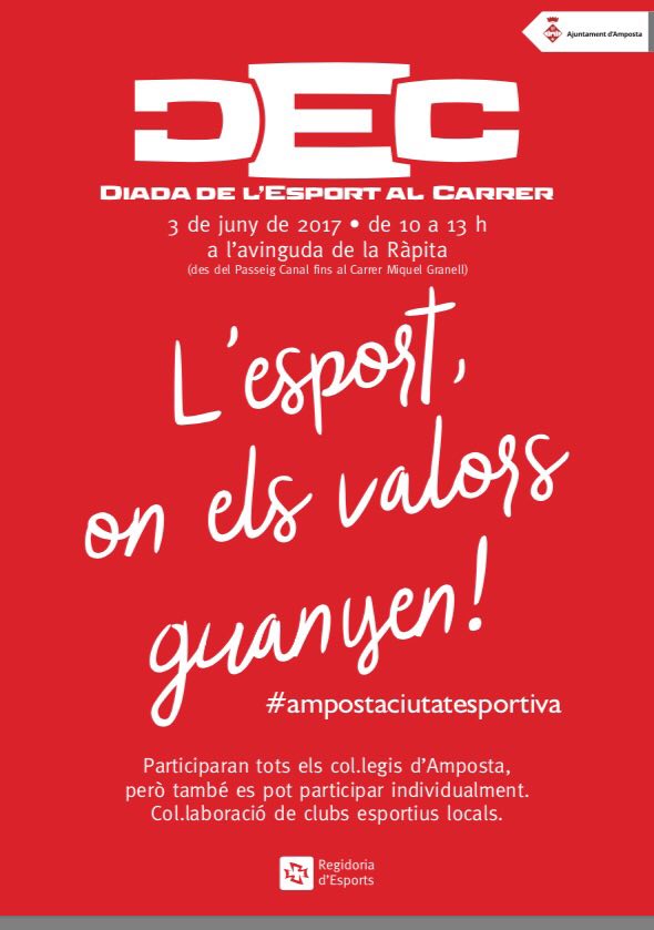Ajuntament d´Amposta > Comunicació > Torna la Diada de l’Esport sota el lema "L’esport, on els valors guanyen!"